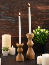 Evelyn - Bougeoir - bois - 20/13x6cm - lot de 2